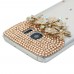 Samsung Galaxy S7 Edge - Luxury Handmade Bling Bling 3D Rhinestone Crystal Protective Hard Clear Phone Cover Case - Owl and Flower